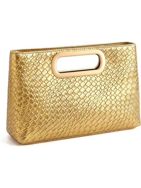 Handbags - 〽️Women's Gold Faux Leather Detachable Chain Wedding Party Handbag Clutch Purse